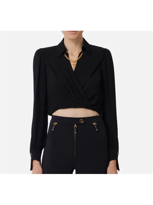 SHIRT WITH JEWEL DETAIL ELISABETTA FRANCHI | CAT0256E2110 Nero